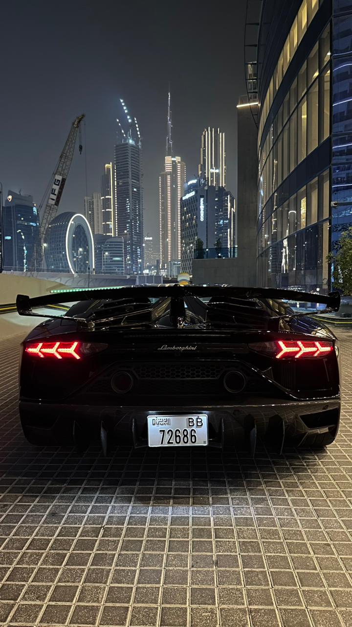 Lamborghini Aventador SVJ Black 2019 Rental Dubai Papi